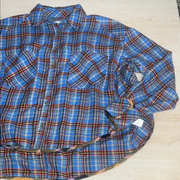 BDG Blue and Orange Oversized Polo Collar Button Down Shirt sizeXS. ordrA3 - Picture 11 of 16